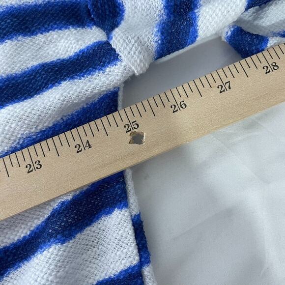 Ruby Rd Striped Tie Hem Top XL Nautical Blue White Lightweight Knit Layered NEW - Picture 7 of 8